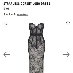 SKIMS Elegant Black Strapless Corset Dress